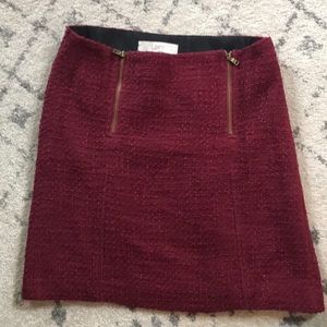 Maroon tweed mini skirt